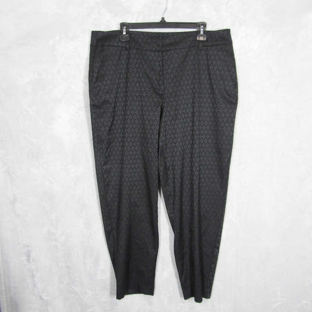 Lane Bryant Pants Women's Size 18 Black Diamond Jacquard Plus Size Career